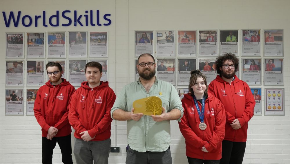 : David Jones with WorldSkills UK learners from the Learning Skills Academy