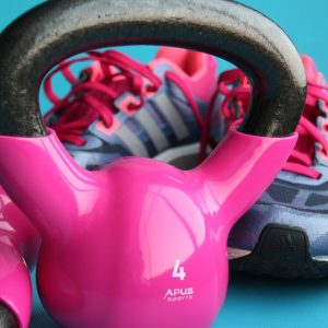 Kettle bells and trainers.