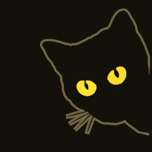 Cartoon black cat
