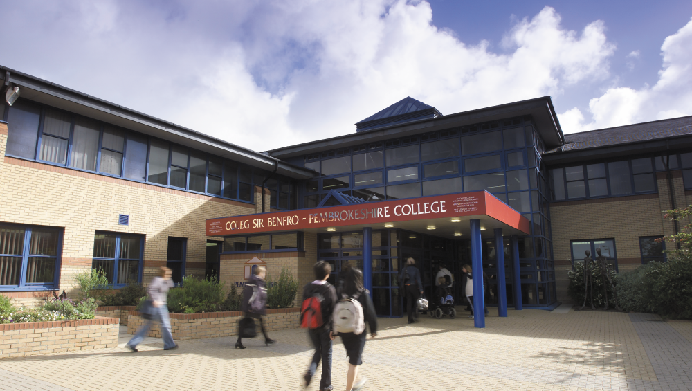 View of the front of Pembrokeshire College.