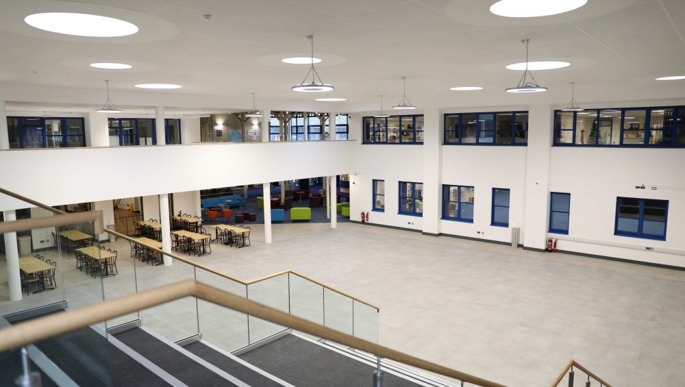 Pembrokeshire College new empty atrium.