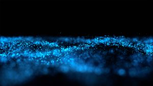 Abstract image of particles on dark background.