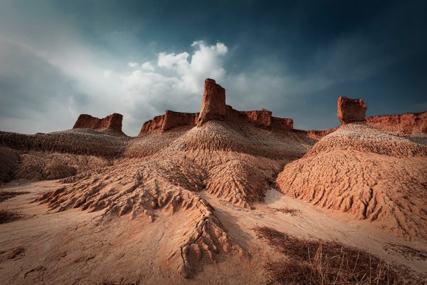 Unique mountain landscape in desert.