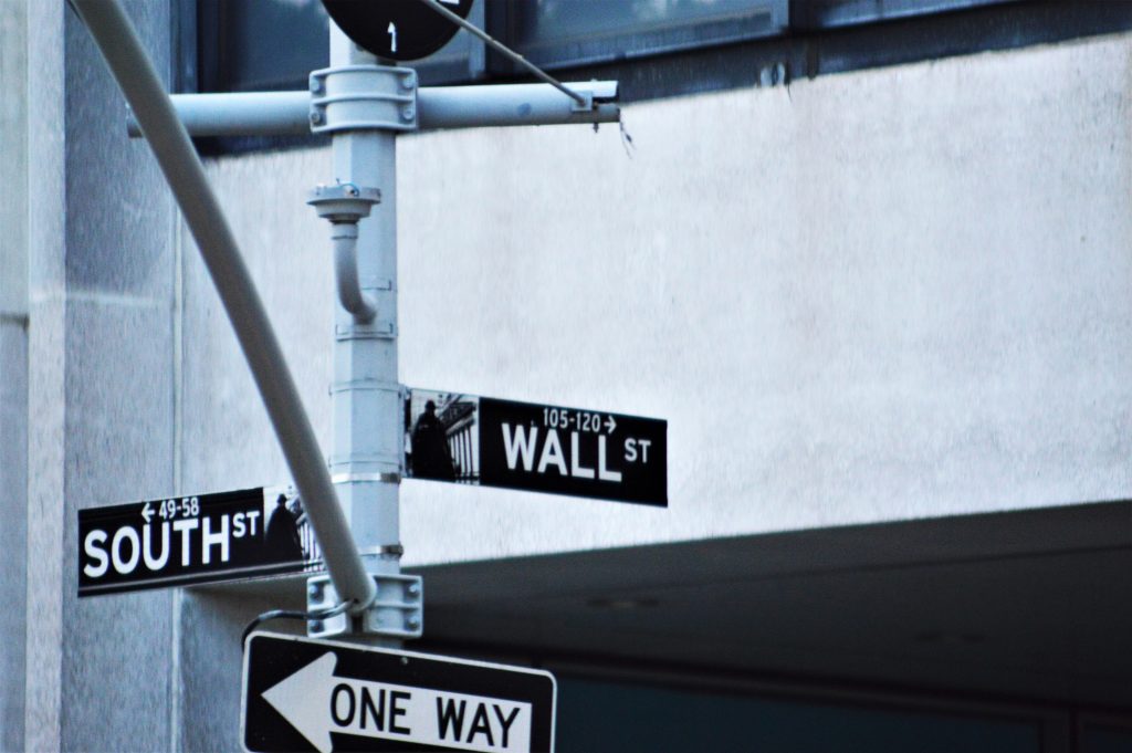 Street sign for Wall Street.