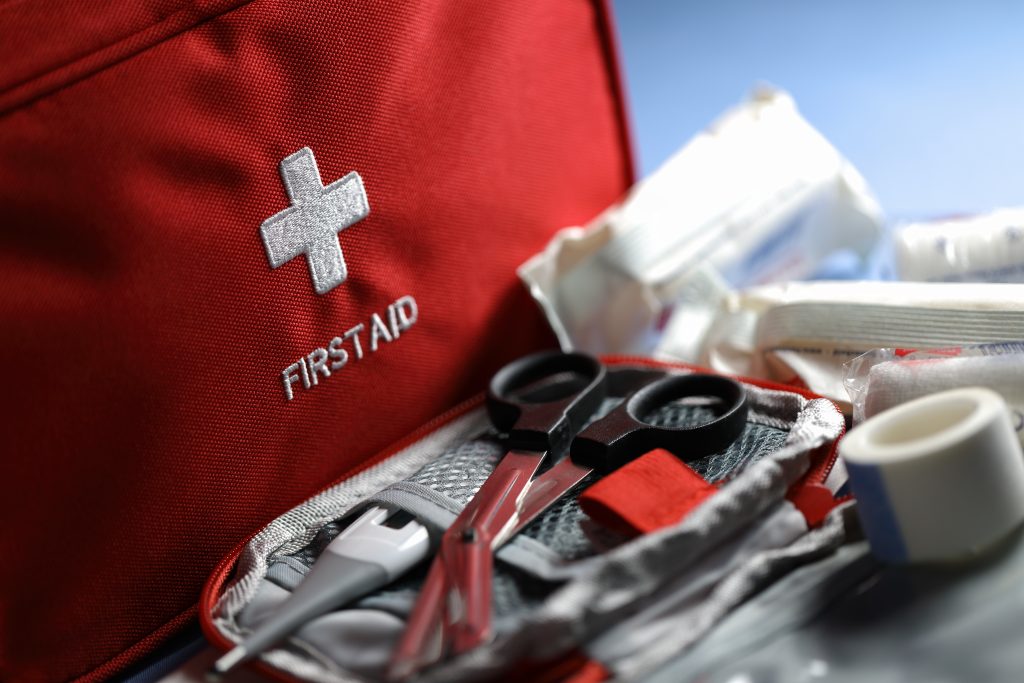 Pembrokeshire College Emergency First Aid. First aid articles close up