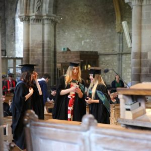 learners in St Davids Cathedral for Graduation ceremony