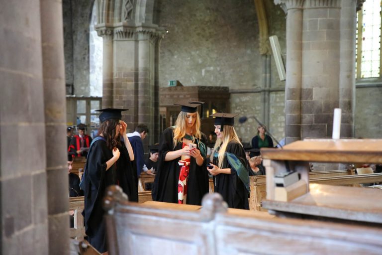 learners in St Davids Cathedral for Graduation ceremony