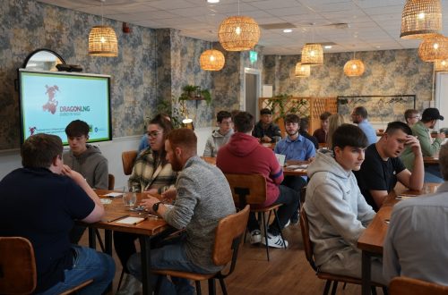 LEarners in resturant at emplioyers lunch