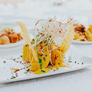 pasta dish on white plate