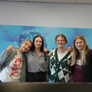 Female computing learners in classroom
