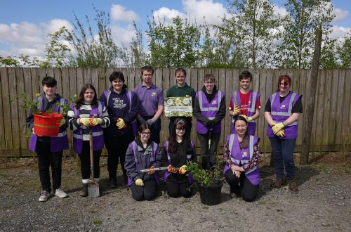 Animal Learners planting trees at Folly Farm