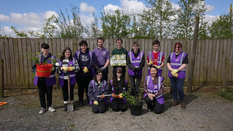 Animal Learners planting trees at Folly Farm