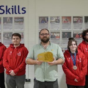 : David Jones with WorldSkills UK learners from the Learning Skills Academy