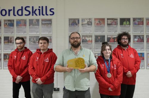 David with WorldSkills UK learners from the Learning Skills Academy