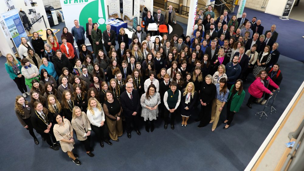 Fay Jones MP with SPARC Alliance members, Employers, pupils from secondary schools across Pembrokeshire and Pembrokeshire College Principal Barry Walters