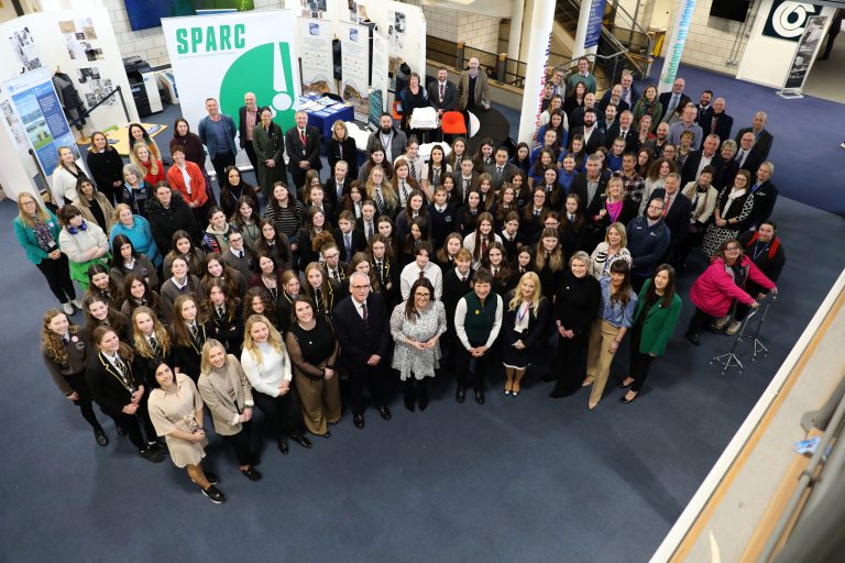 Fay Jones MP with SPARC Alliance members, Employers, pupils from secondary schools across Pembrokeshire and Pembrokeshire College Principal Barry Walters