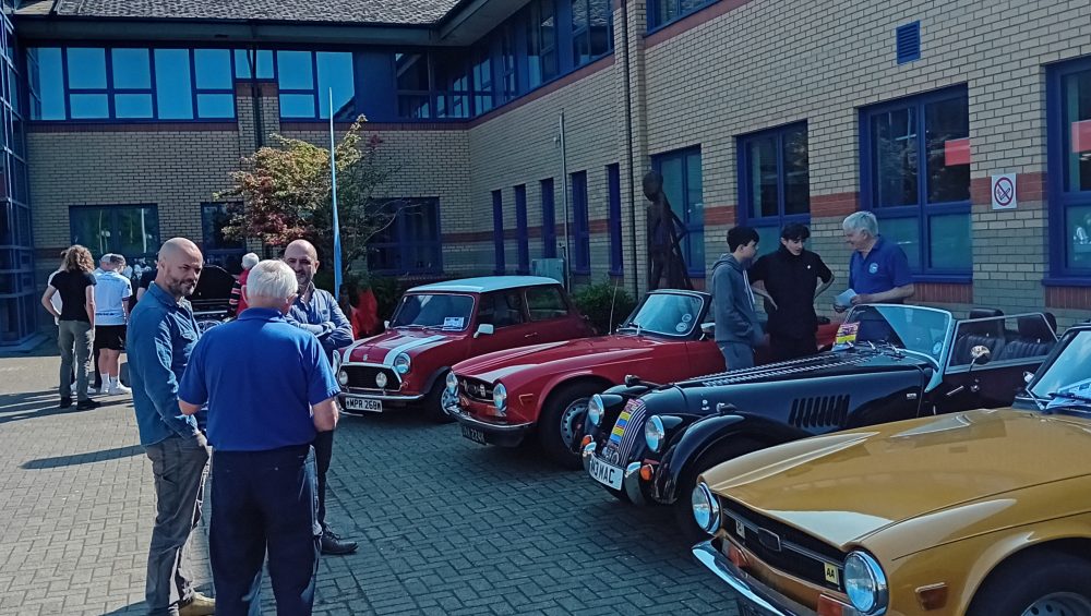 classic cars outside college
