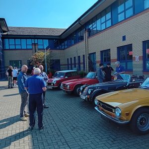 classic cars outside college