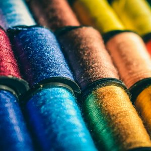 Colourful cotton reels