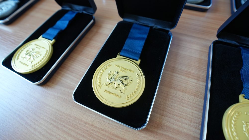 World Skills UK Gold Medal in Blue Case