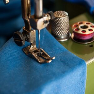 Close up of a sewing machine