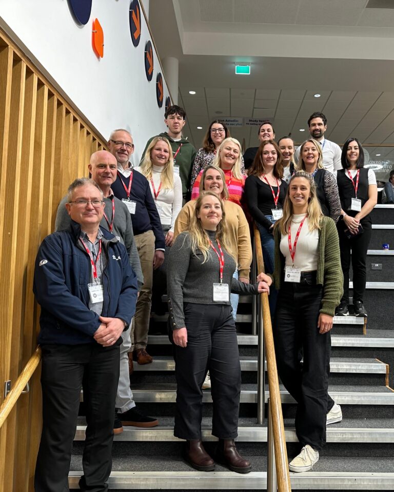 Group of people standing on stairs