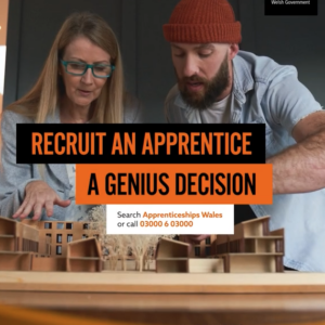 Text: Apprenticeship Week Wales 9 to 15 February 2026