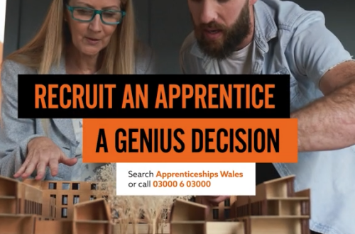 Text: Apprenticeship Week Wales 9 to 15 February 2026