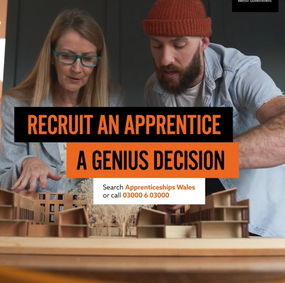 Text: Apprenticeship Week Wales 9 to 15 February 2026
