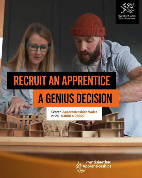 Text: Apprenticeship Week Wales 9 to 15 February 2026