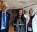 Learner Eleanor with Sylvia Robert‑Sargeant and Principal Dr Barry Walters