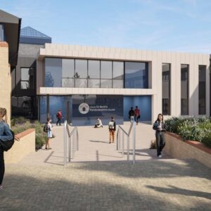 Computer generated image of proposed new entrance to College