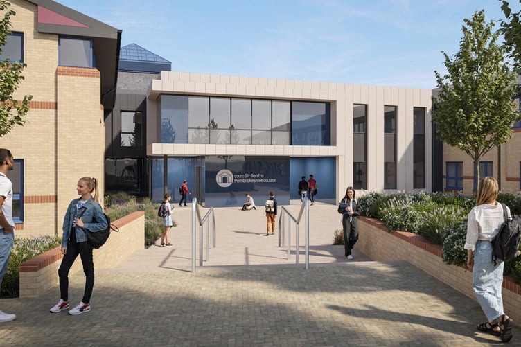 Computer generated image of proposed new entrance to College