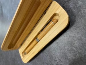 Bamboo pen in case