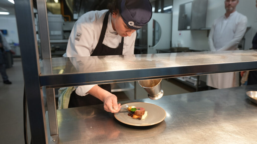 Meal being finished on pass through